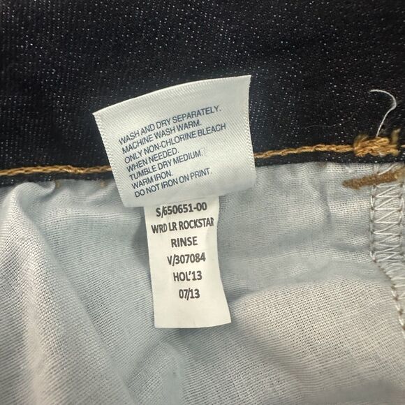 Old Navy Wide Leg Jeans Rockstar Womens‎ Size 26 High Rise Dark Wash 5 Pocket - Picture 9 of 9